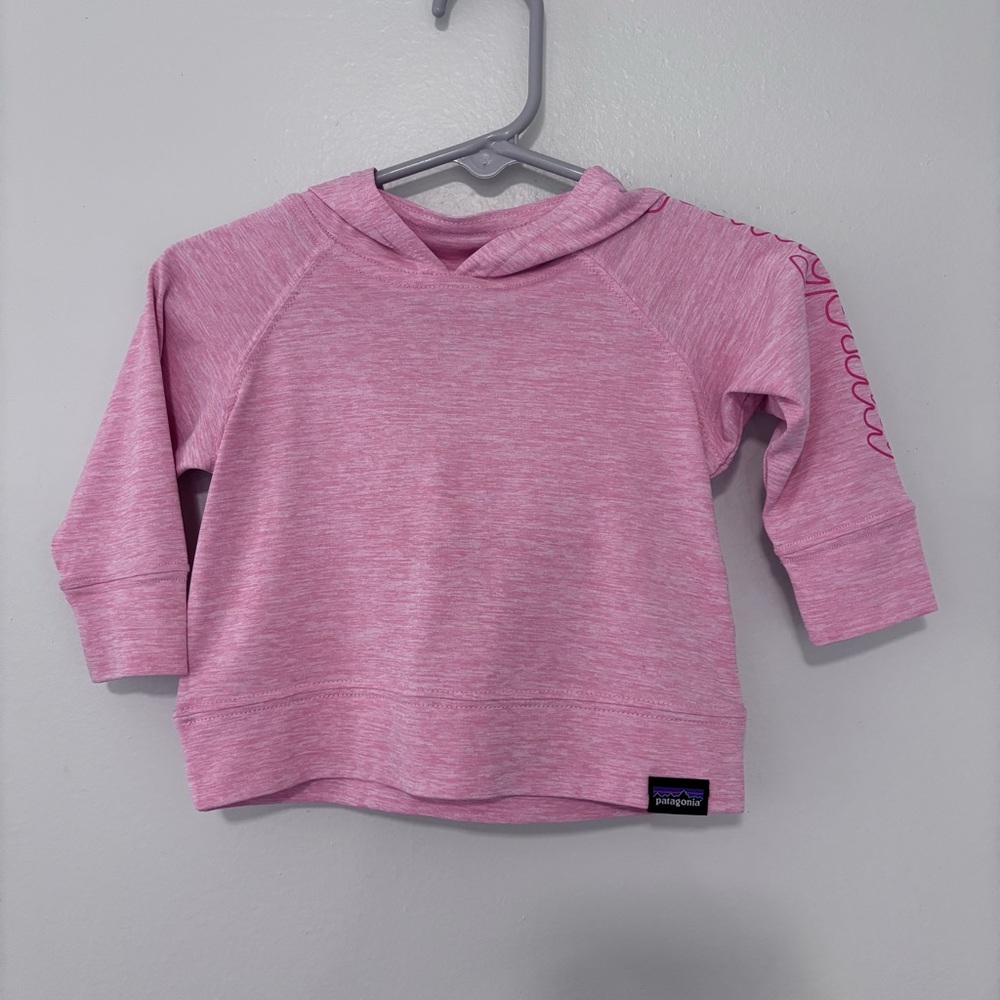 Patagonia Kids Heather Pink Hooded Pullover